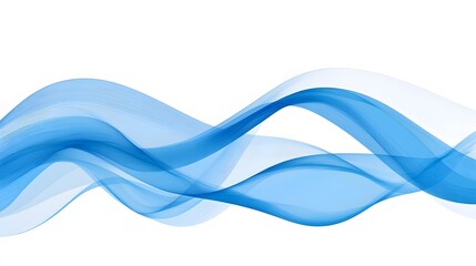 Naklejka premium Abstract Blue Wave Background Design, Smooth Flowing Lines, Elegant Curves, Modern Art Illustration
