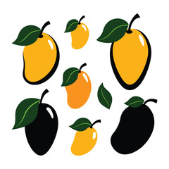 Various mangoe vectors silhouettes-1