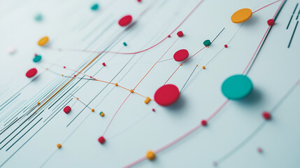Professional business team working on a project together in the office Using innovation economic growth charts and network connections to accompany the data. in analyzing future trends