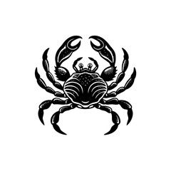 Fototapeta premium crab linocut isolated on white background 