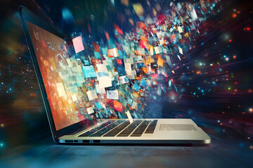 E-learning education concept with webinars and internet lessons