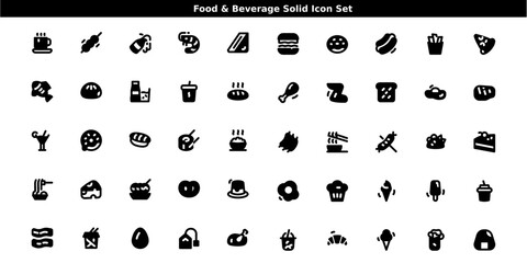 food and beverage icon set 50 icons