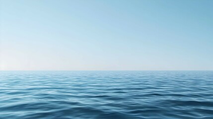 Vast Blue Ocean Horizon Under Clear Sky