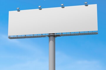 Obraz premium White billboard sign, 3D realistic advertisement with blank space