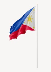 Flag of the Philippines on pole