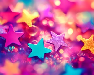 Vibrant Glitter Star Background Festive Sparkle