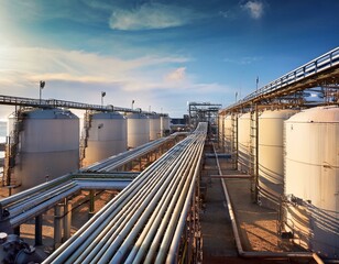 Fototapeta premium oil storage tanks and pipelines