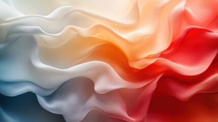 Soft Flowing Fabric Waves in Warm and Cool Color Tones