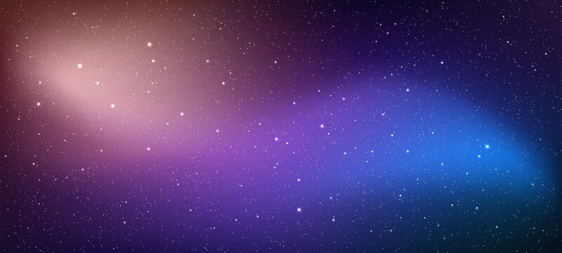 Abstract space background with a starry sky and gradient colors. night sky with stars. amazing galaxy background. a simple design. vector illustration.