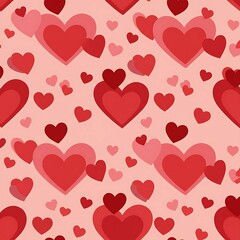 Valentine's Day Hearts Pattern in Shades of Red and Pink