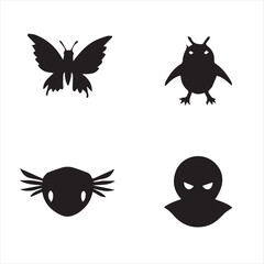 black silhouettes of animals