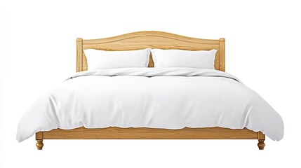 King Size Bed in Minimalist Hotel Room Setting with White Linens