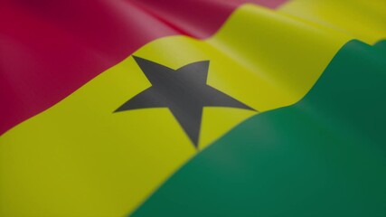 Ghana Flag Waving Animation Loop