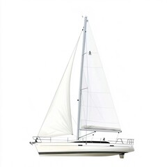 Elegant Sailing Boat Illustration for Summer and Island Themes