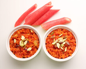 carrot halwa a dessert made from carrot, milk, sugar and nuts