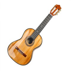 Fototapeta premium Acoustic Guitar Isolated on White Background for Music Themes