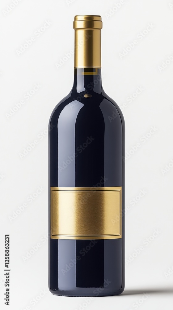Poster elegant bottle of red wine displayed against a minimalistic backdrop highlighting its design and col