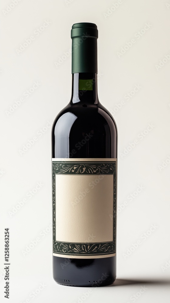 Poster elegant wine bottle on a neutral background showcasing simplicity and potential for personalization 