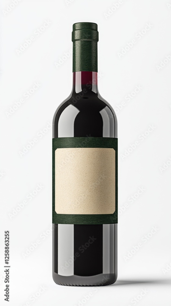Poster elegant red wine bottle with minimalist design displayed on a clean background capturing the essence