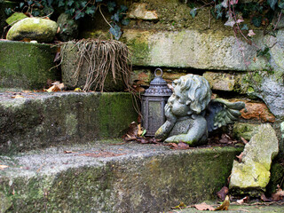 small angel made from concrete