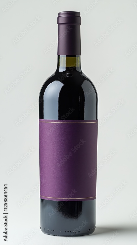 Poster elegant red wine bottle with minimalistic design on a soft background showcasing its rich color and 