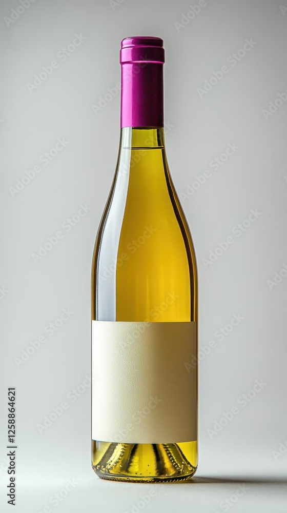 Poster elegant white wine bottle with a vibrant hue displayed against a soft gradient background inviting m