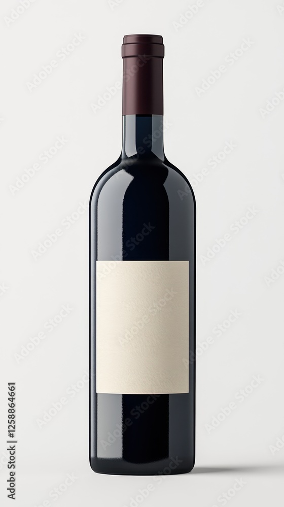 Poster elegant dark wine bottle standing alone with blank label showcasing simplicity and sophistication in