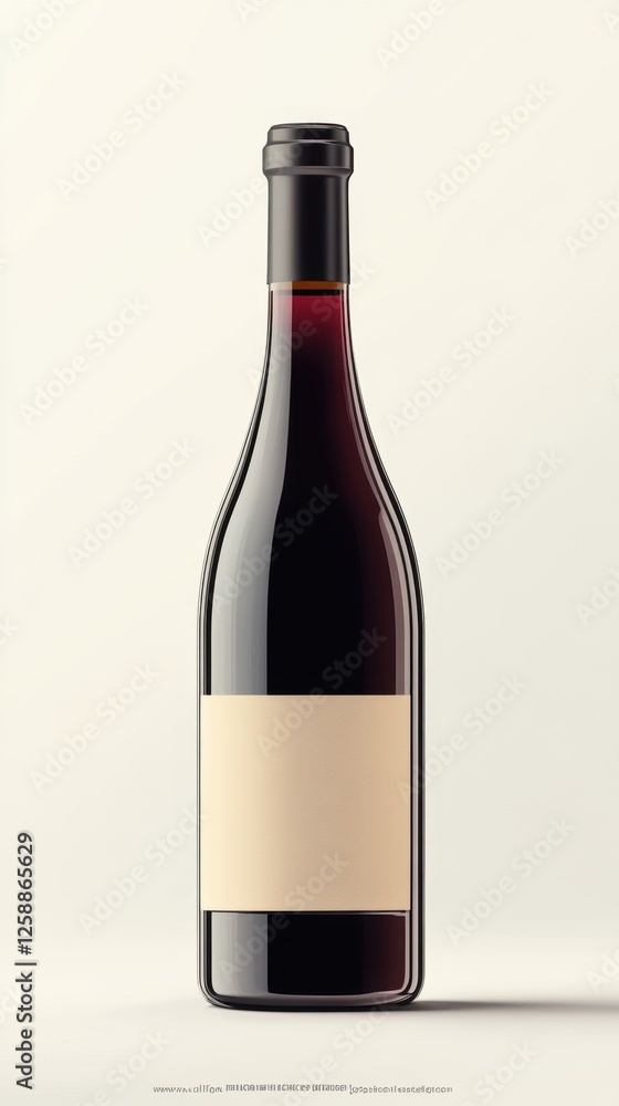 Poster elegant wine bottle resting on a soft background in a minimalist artistic display
