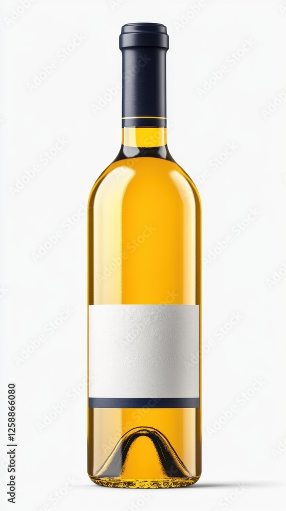 Poster elegant wine bottle with a blank label ready for customization in a minimalist setting