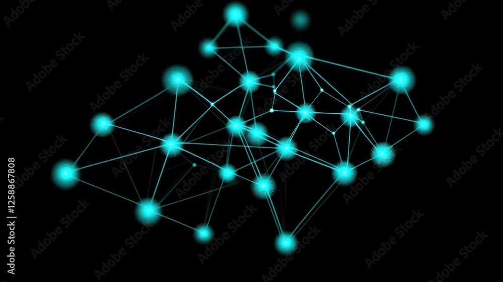 Poster connection points shimmer in vibrant hues, illuminating the intricate web of digital communication a