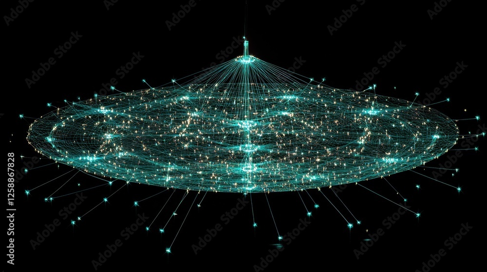 Poster captivating visualization of interconnected stars forming a cosmic web in deep space exploration