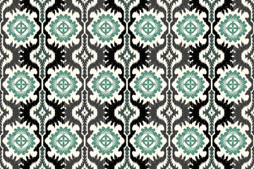 Ikat border geometric ethnic oriental pattern traditional background.folklore tribal vector illustration.Aztec style beautiful embroidery.ancient art of arabesque, kente cloth, interior, carpet