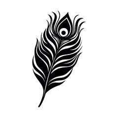 Obraz premium Peacock Feather Silhouette Vectors for Logos and Branding