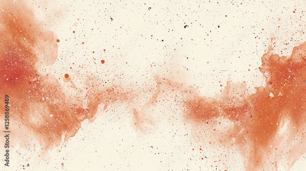 Poster vibrant abstract art with warm tones and dynamic splashes in an imaginative composition