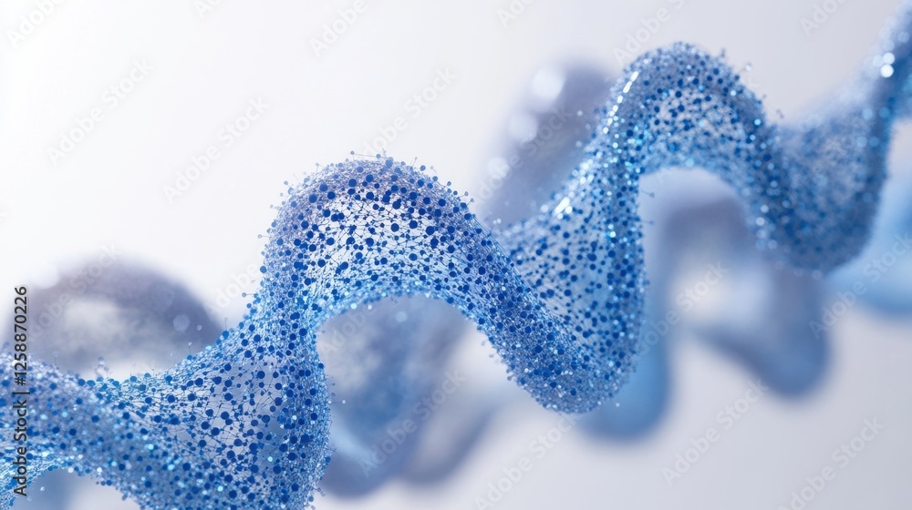 Poster delicate blue wave with sparkling texture creates an enchanting visual dance in soft light