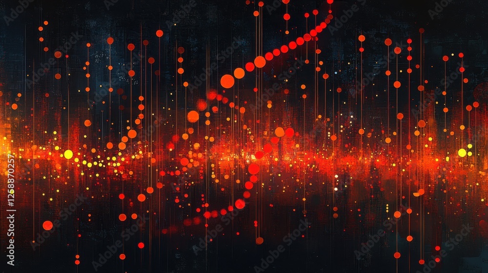Poster vibrant display of colorful lights creating a captivating abstract pattern in a dark backdrop during