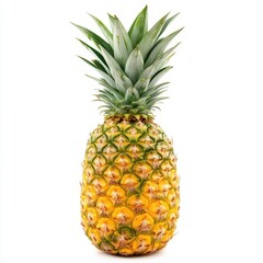 Fototapeta premium Pineapple Isolated on a White Background, Fresh and Vibrant Fruit