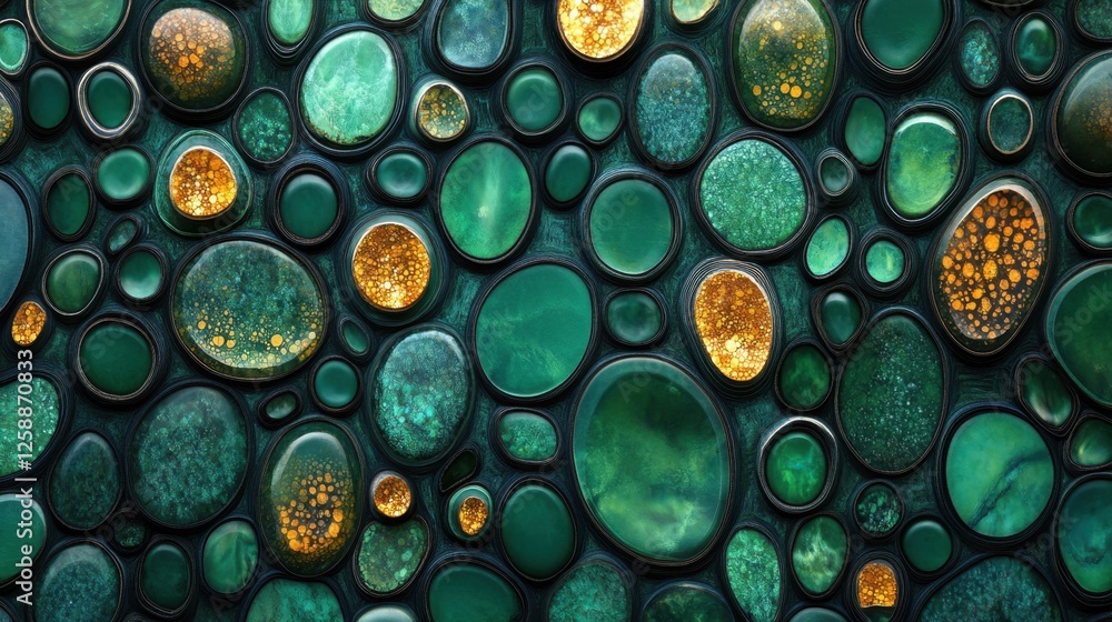 Aufkleber unique abstract design featuring colorful stones in a vibrant array of shapes and textures enhancing