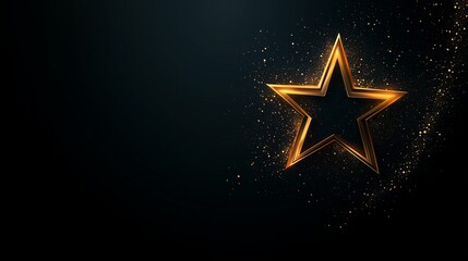 Obraz premium Golden star with sharp rays shining brightly against a dark background creating a mesmerizing visual effect