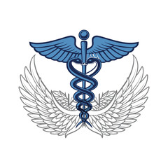 Fototapeta premium Caduceus---medical-snake-logo-icon-vector-illustration.