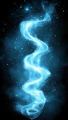 Obraz premium Abstract Swirling Stream of Cyan Energy, Digital Art Illustration, Vibrant Colors, Clean Design