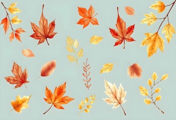 Obraz premium autumn leaves seamless pattern