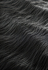 Fototapeta premium Textured black fabric in soft waves creates an elegant, sophisticated backdrop for design and fashion inspiration