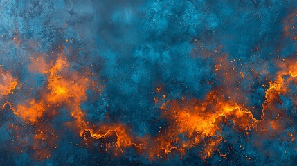 Fiery inferno, dark blue background, abstract art, design texture