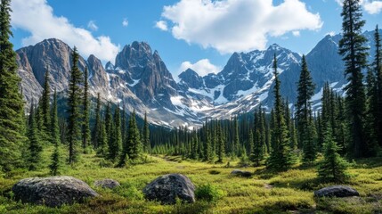 Fototapeta premium World Wildlife Day in a Majestic Mountain Landscape with Space for text. mountain background with place for text
