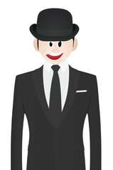 Agent in black suit. vector