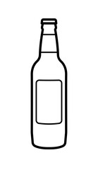 simple classic beer bottle stubbie symbol outline line drawing sign vector isolated on transparent background
