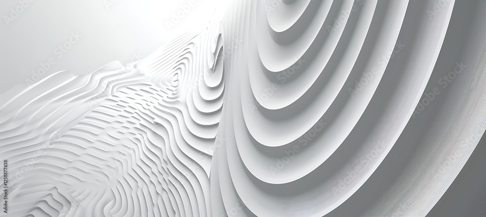 Poster a modern geometric background with abstract white circles, creating a stylish and minimalistic 3d te