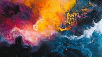 Abstract Painting With Vibrant Colors