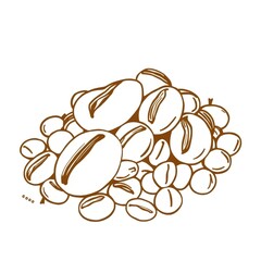 Coffee beans for frames, Coffee background. Coffee Beans Illustration for packaging.	